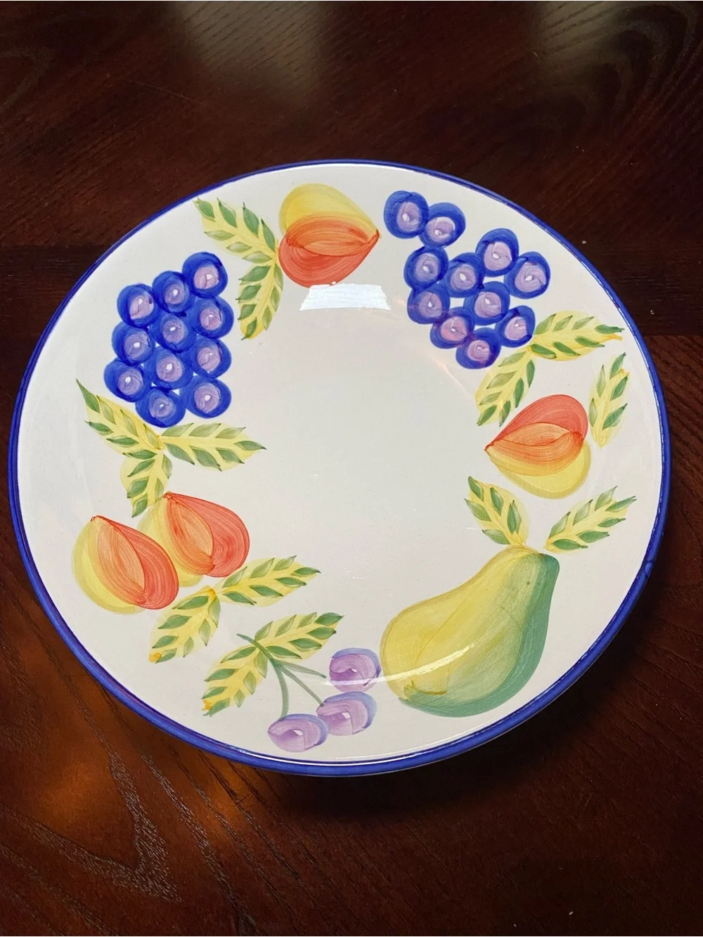 Artist’s Touch Orchard Jubilee 10 inch serving bowl fruit motif